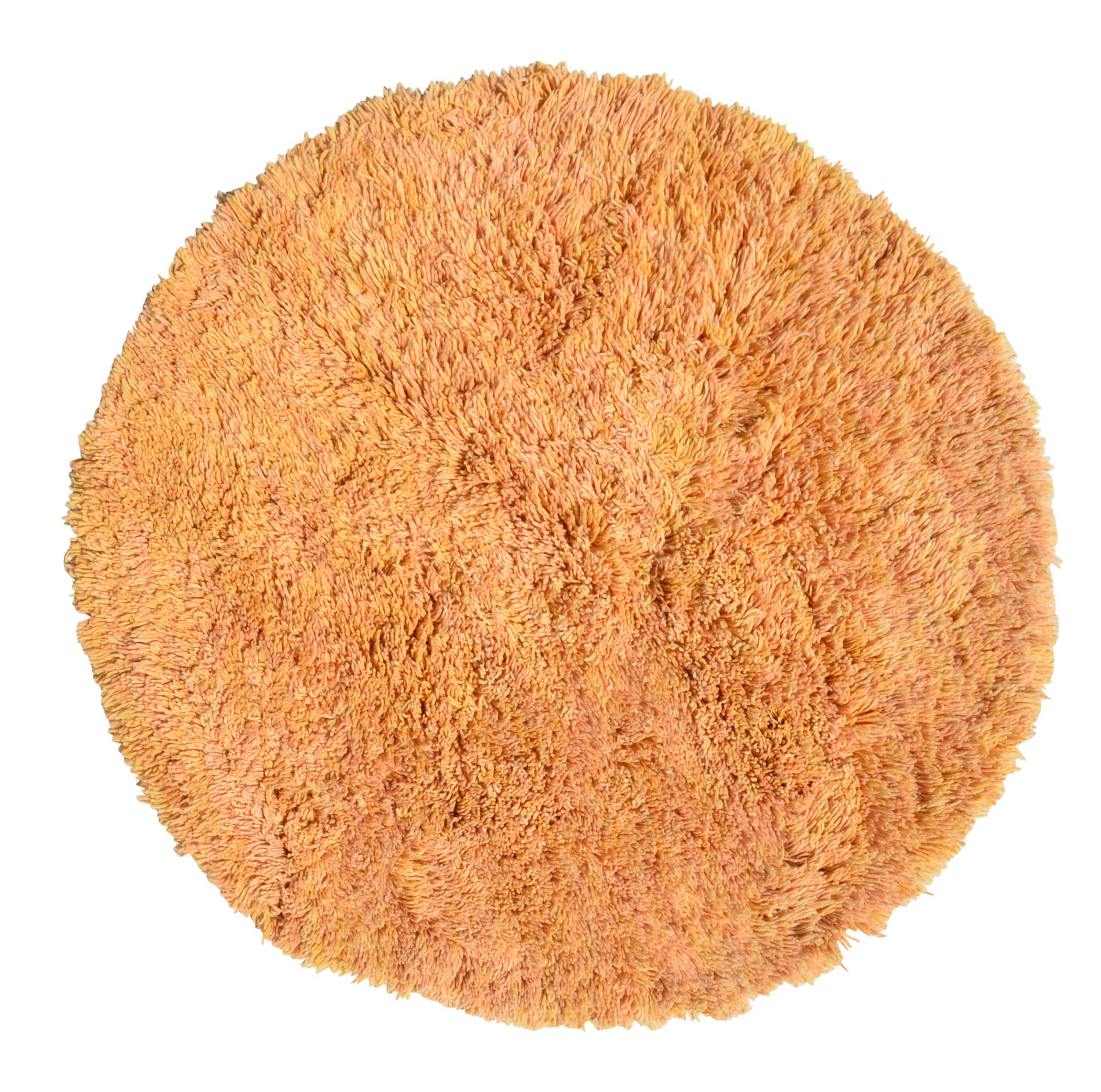 Aurora (5'10" Round) - Golden Orange Boujaad Rug - Hand-Dyed Wool