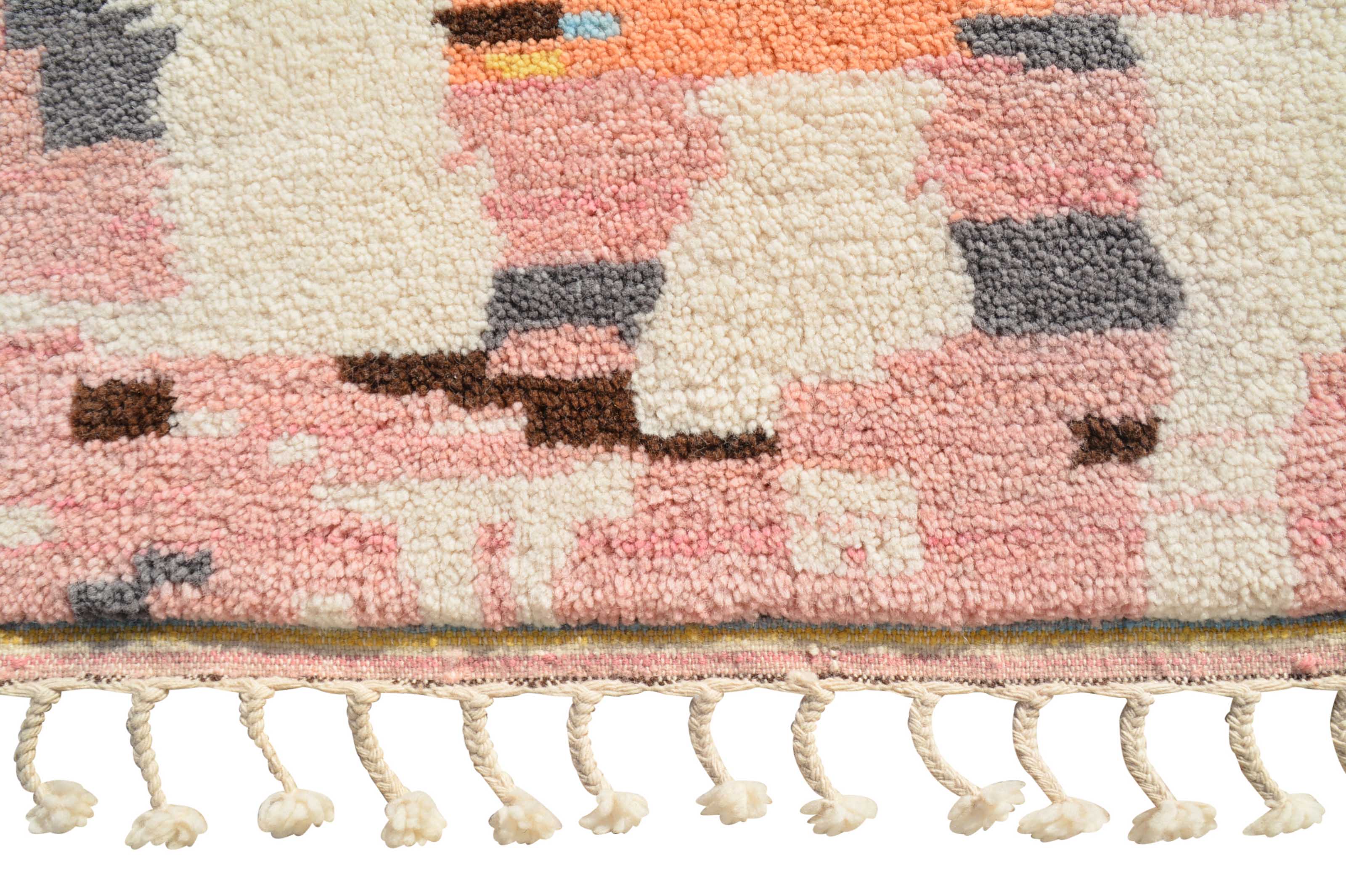 Azilal Treasure (6'2" x 8'10") - Abstract Multicolor Vertical Broken Stripe Azilal Rug - Image 3