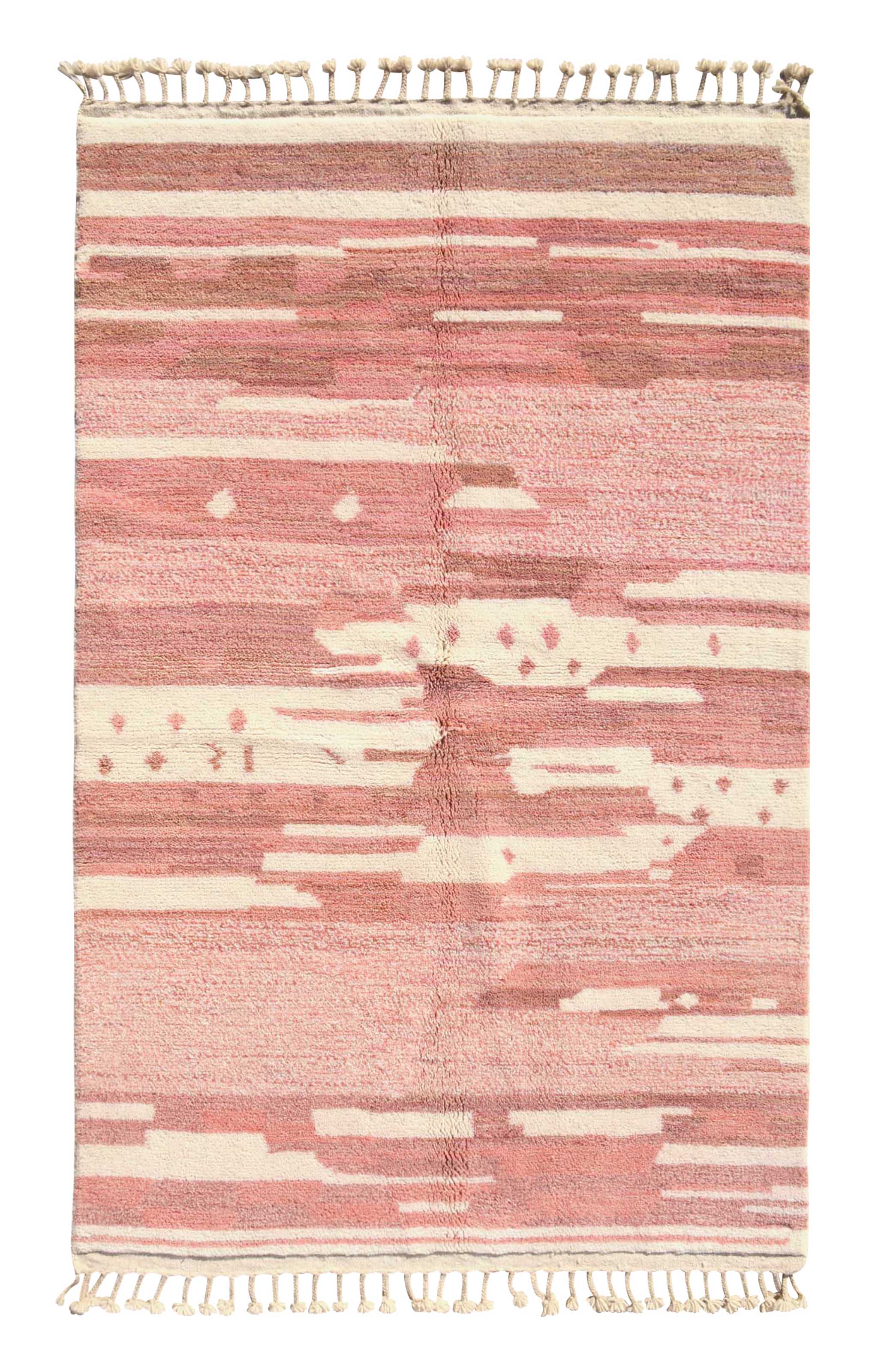 Bloomify (5'2" x 8'0") - Abstract Pink Horizontal Stripe Azilal Rug