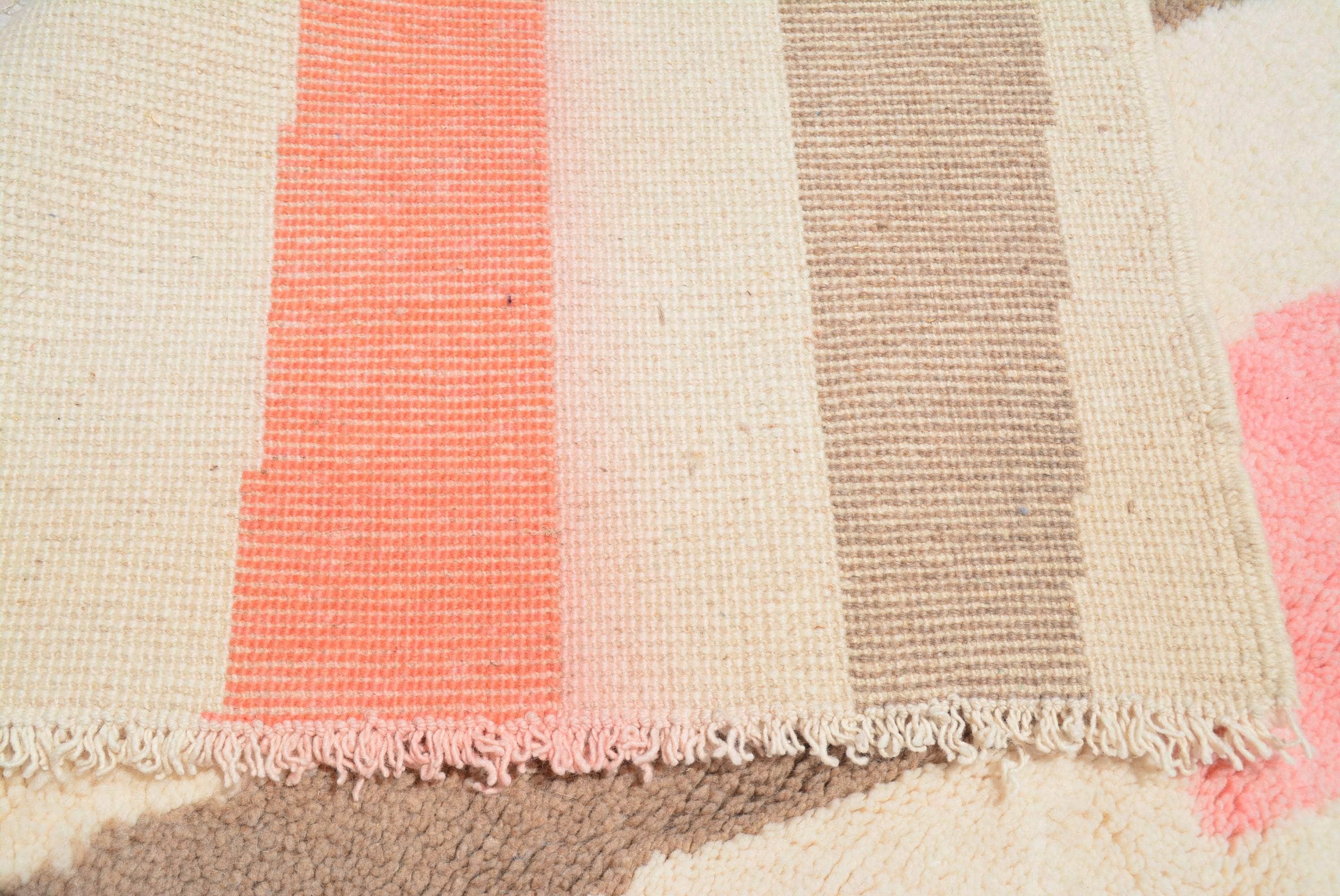 Blushing Trails | Bespoke Pink & Taupe Abstract Azilal Rug - Image 2