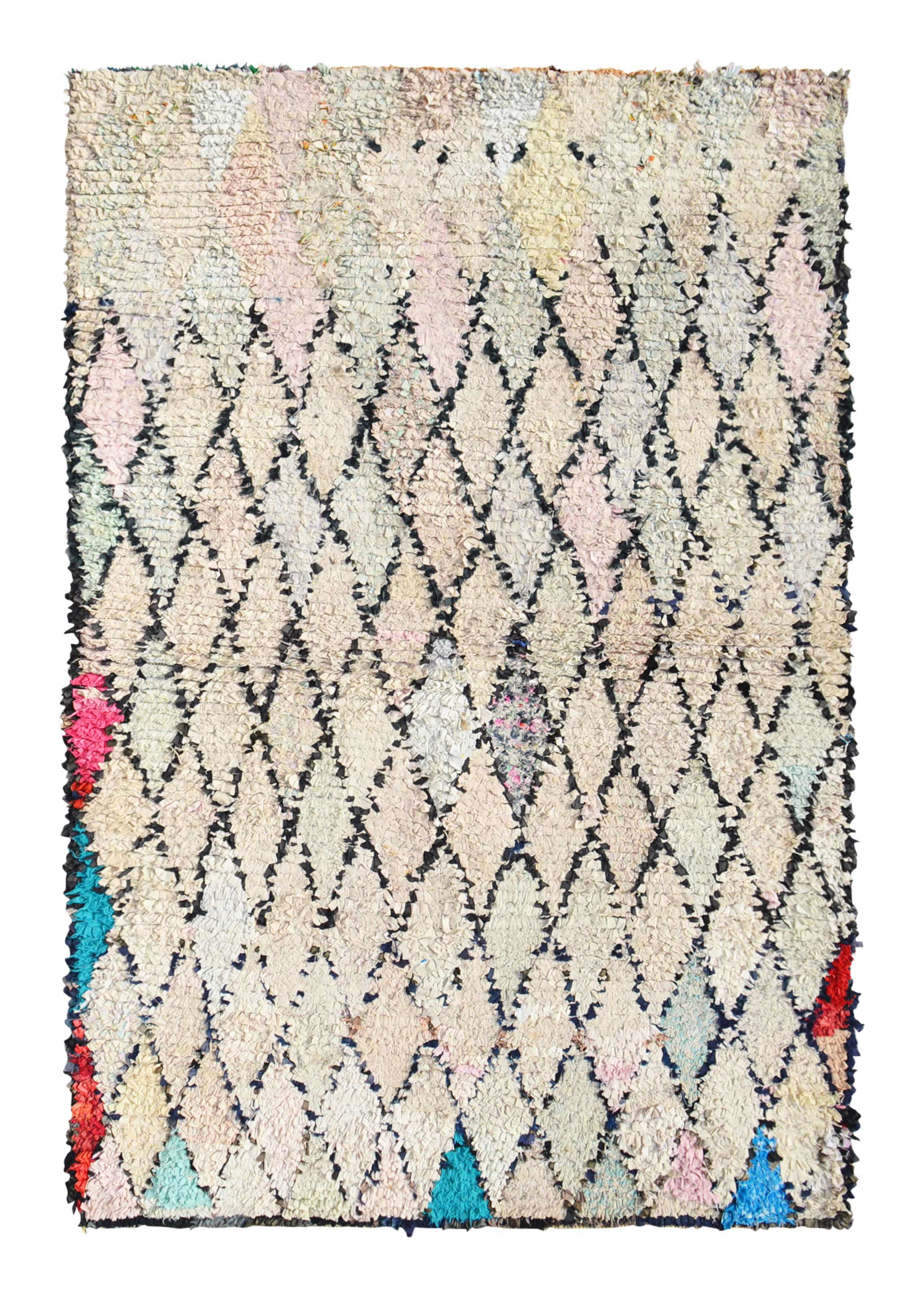 Casablanca (3'10" x 5'11") – Plush Vintage Berber Boucherouite Cotton Rug
