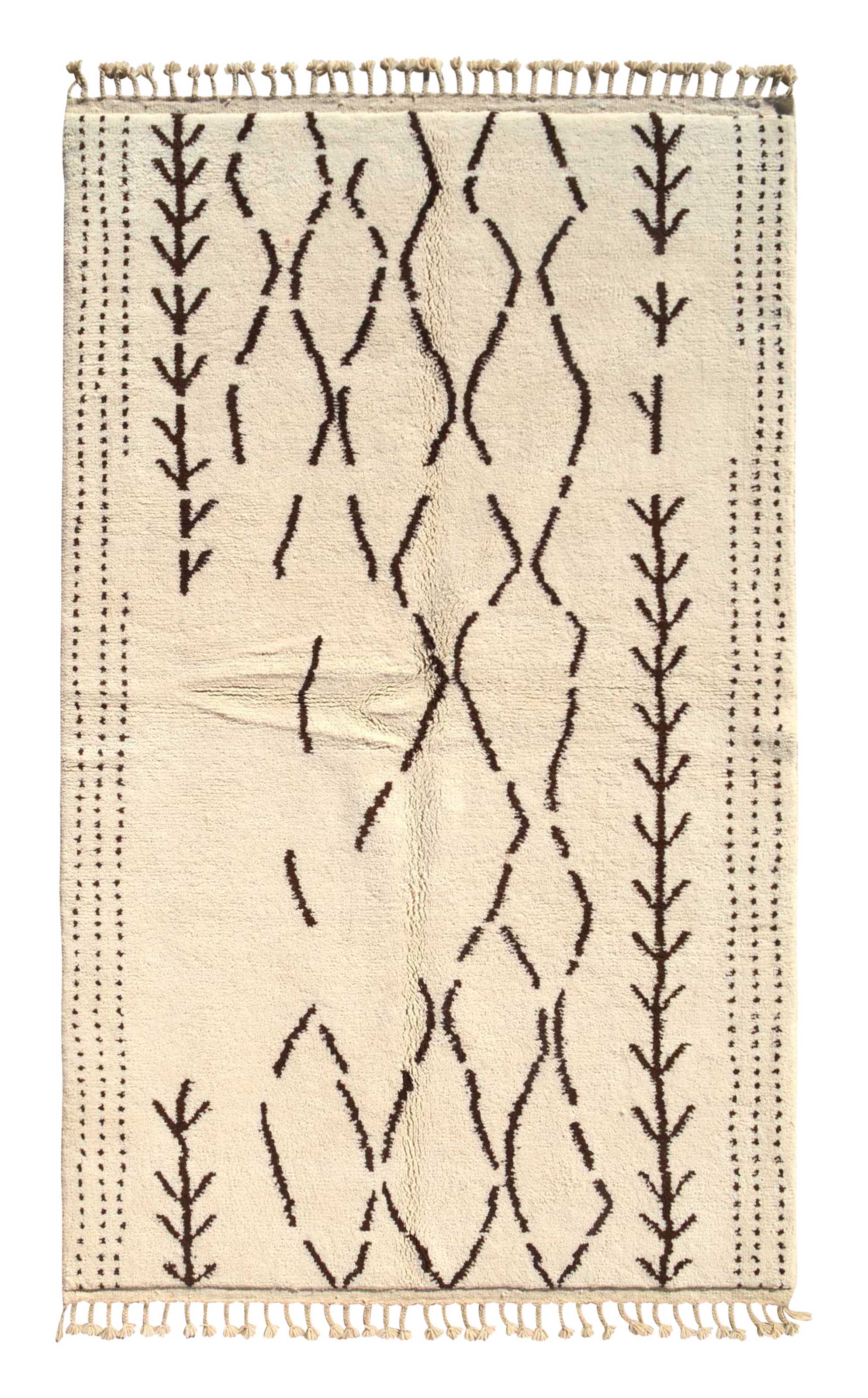 DreamWeave (5'2" x 8'2") - Brown & Cream Tribal Net Beni Ourain Rug