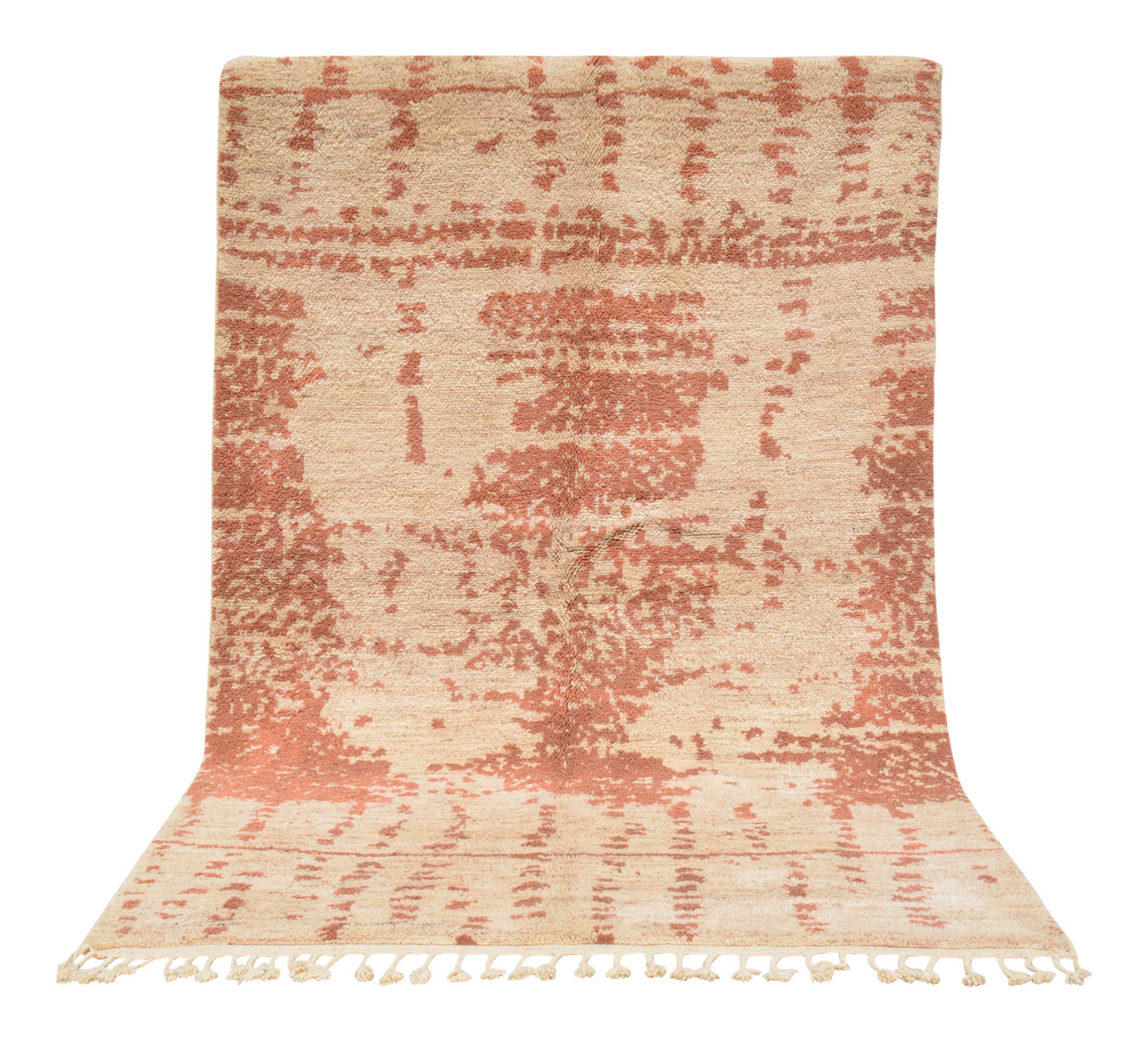 Fyrsta (6'2" x 9'0") - Abstract Distressed Rosy Pink Azilal Rug - Image 6