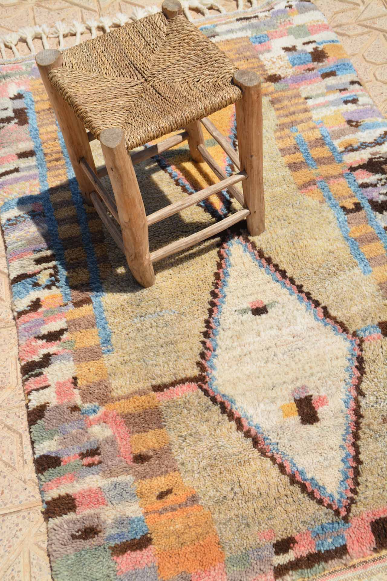 Glow - Custom Abstract Multicolor Diamond Handmade Moroccan Rug - Image 5