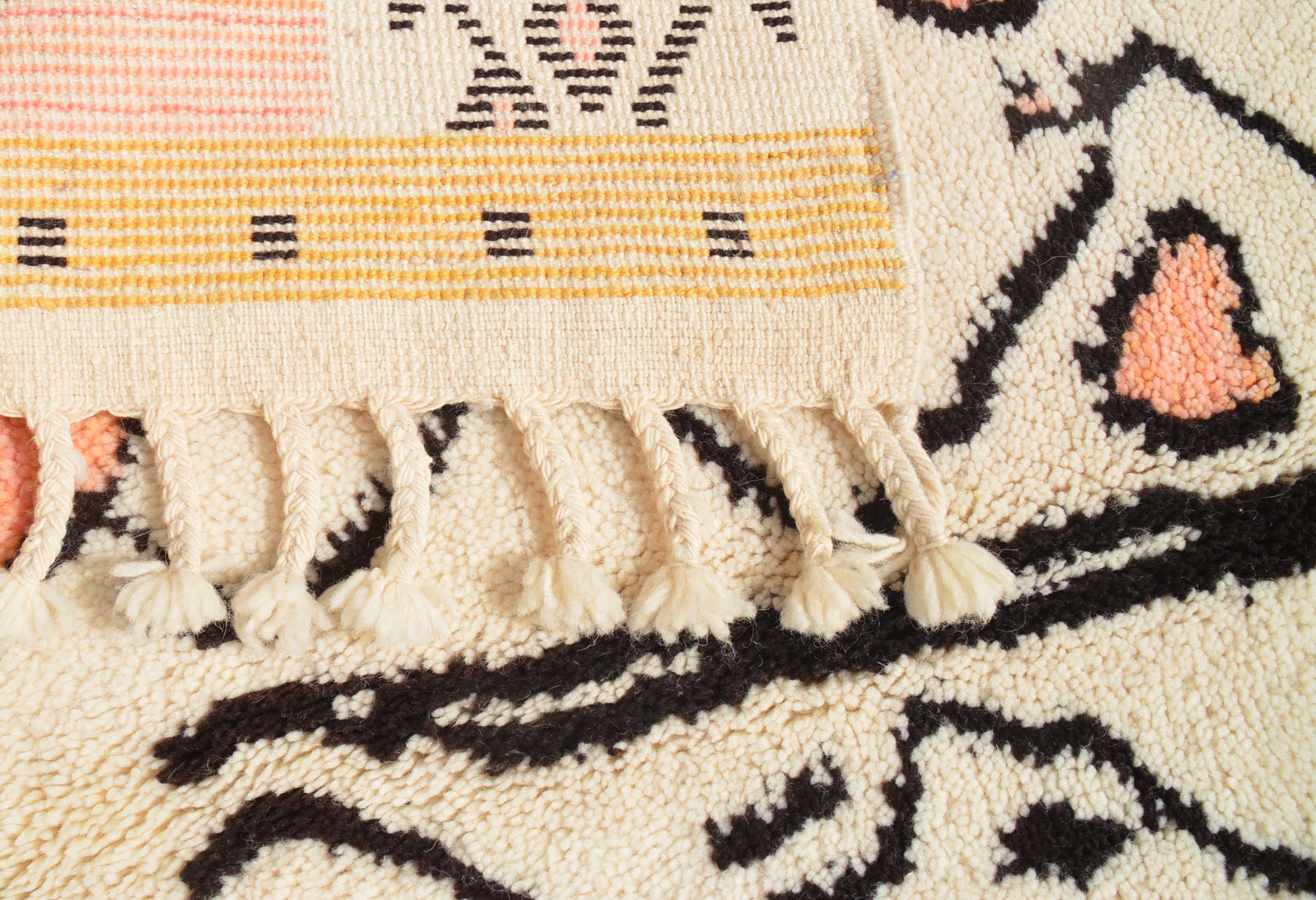 Golden Hour II (5'0" x 8'0") - Salmon Pink & Gold Tribal Totem Azilal Rug - Image 4
