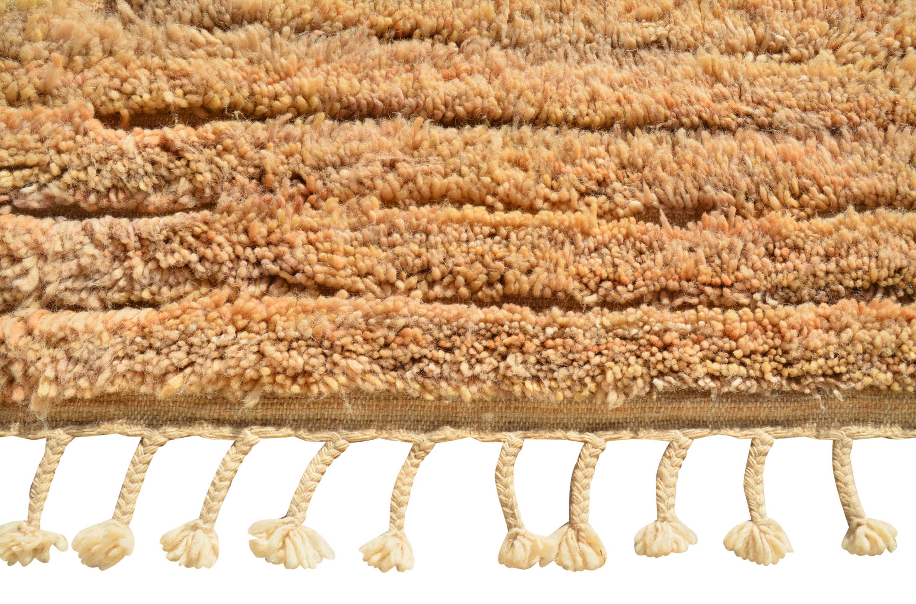 Golden Sands (9'2" x 11'6") - Textured Tan Berber Rug - Hand-Knotted Wool - Image 3