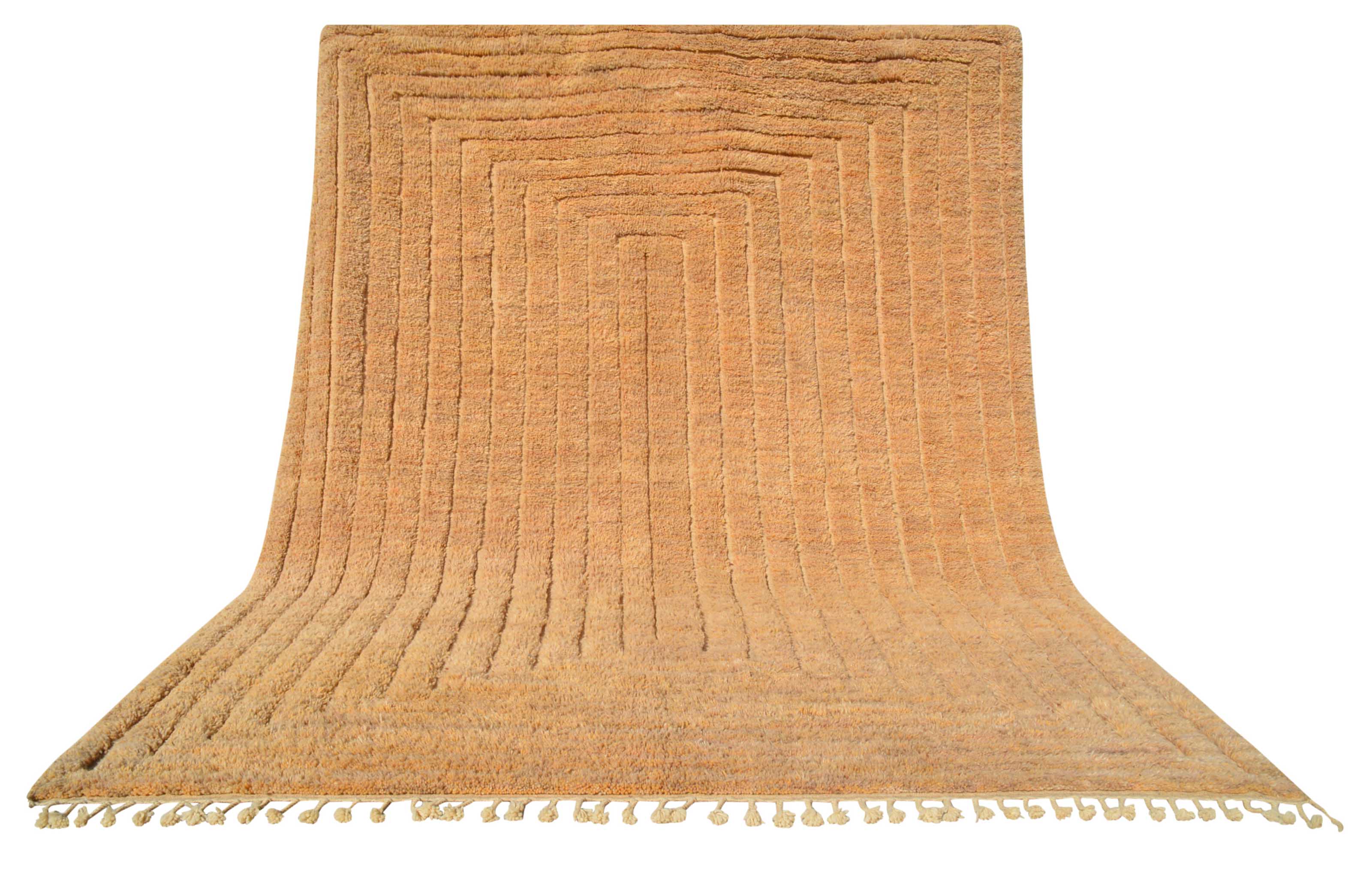 Golden Sands (9'2" x 11'6") - Textured Tan Berber Rug - Hand-Knotted Wool - Image 6