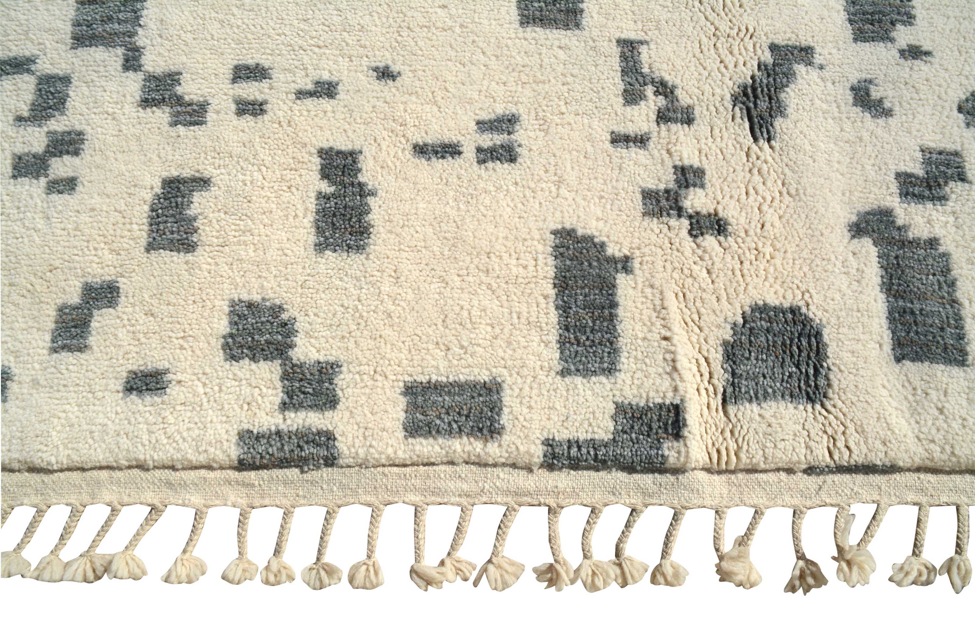 Illusions (8'0" x 10'0") - Abstract Blue Dot Azilal Rug - Hand-Knotted Wool - Image 3