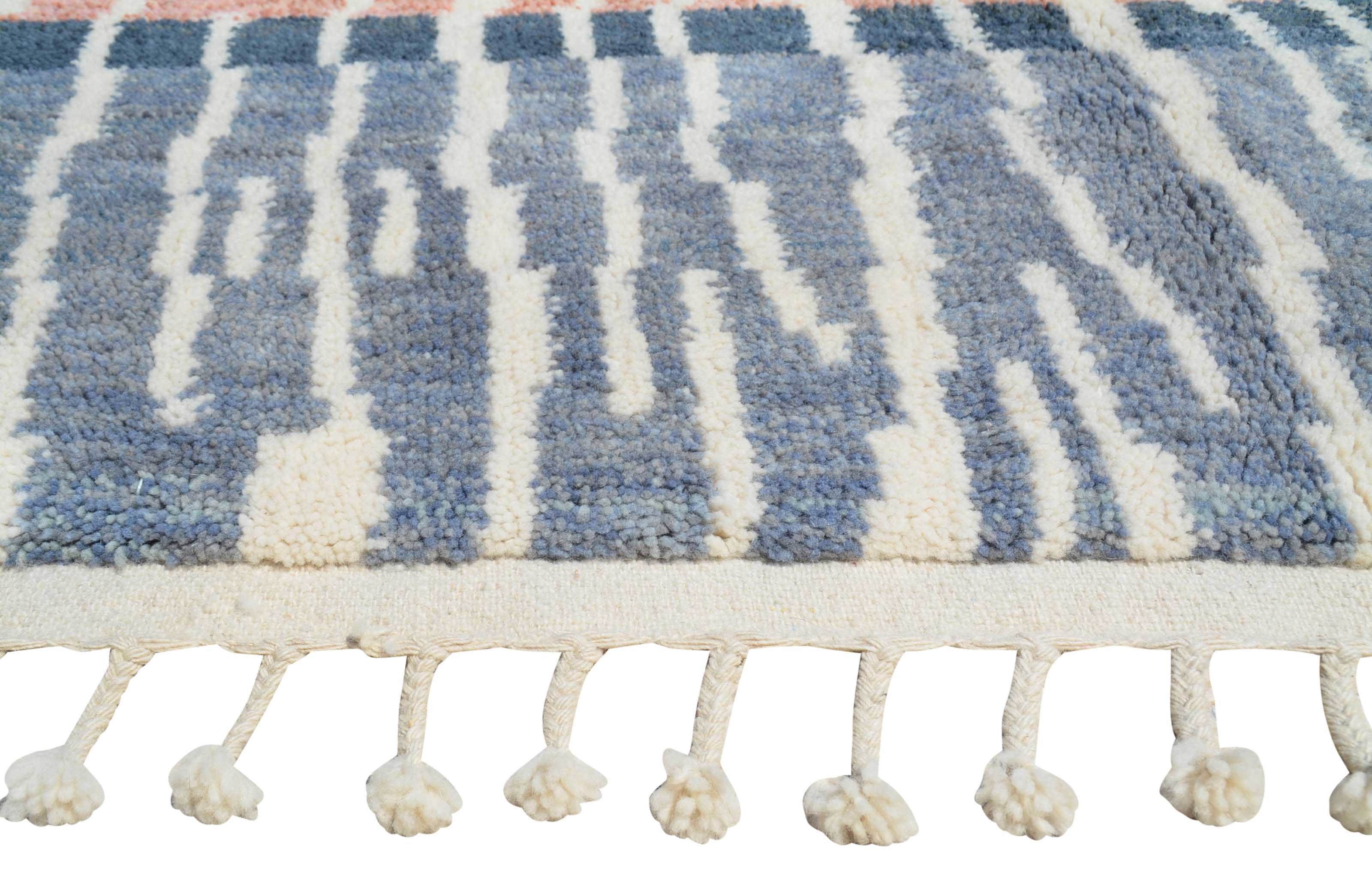 Layered (6'0" x 9'0") - Colorful Striped Azilal Rug - Hand-Dyed Wool - Image 4