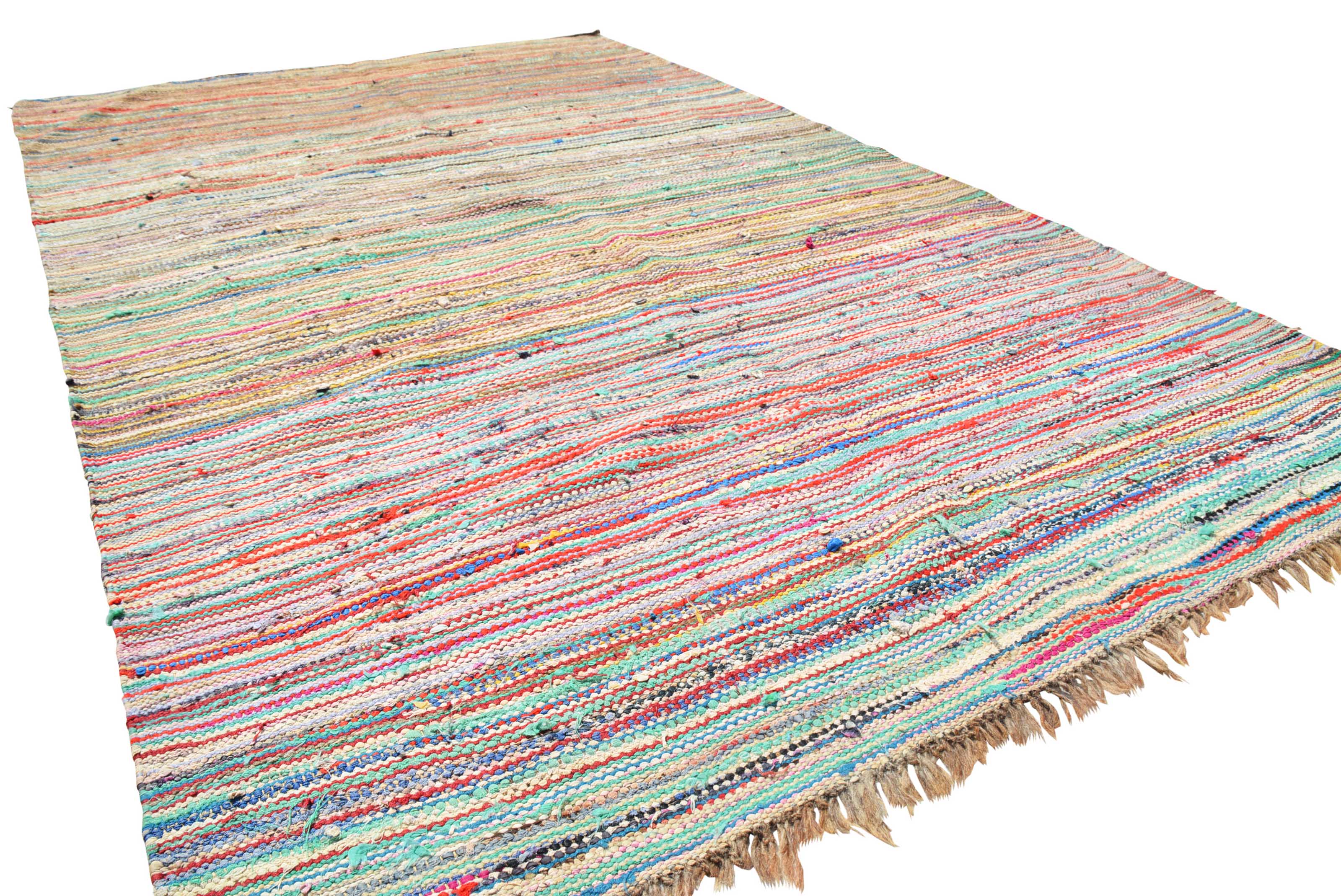 Leo (4'2" x 6'6") – Durable Polychromatic Vintage Cotton Flatweave Rug - Image 5