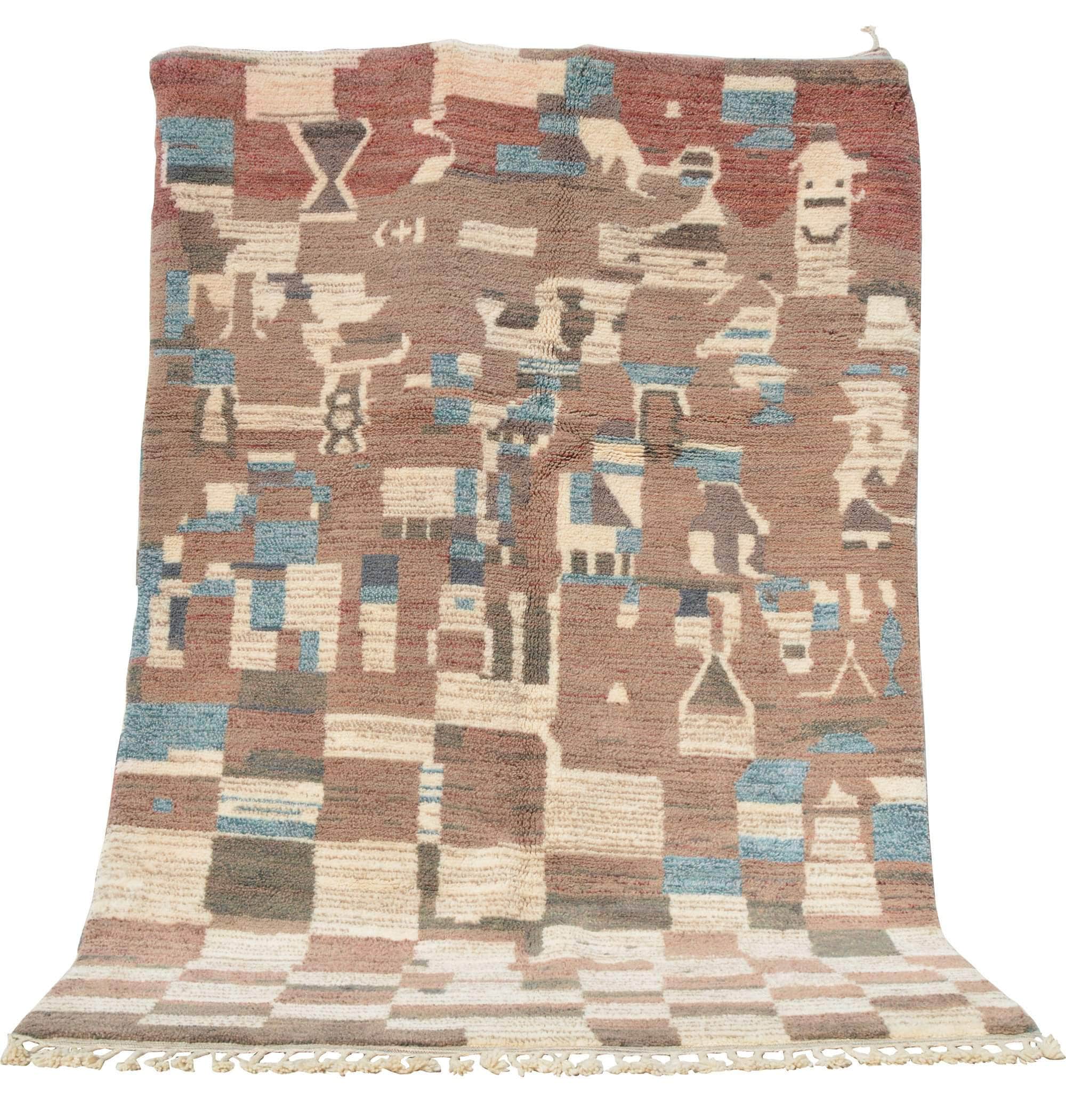 Long Days II (6'0" x 9'0") - Earthy Vintage-Inspired Abstract Checkered Rug - Image 5