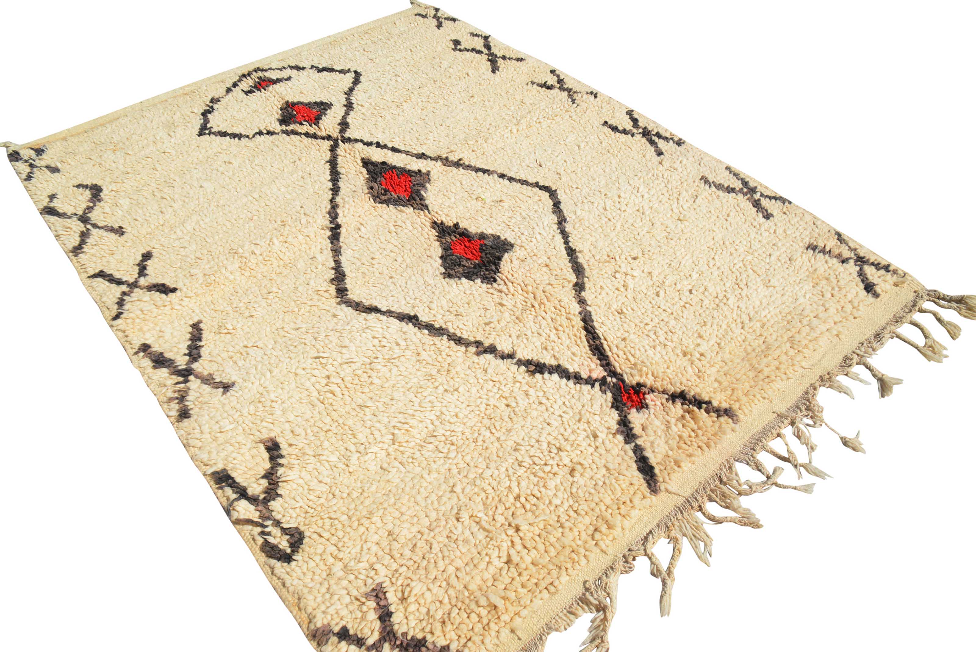 Love Affair (6' x 7'8") – Vintage Minimalist Beni Ourain Area Rug - Image 4