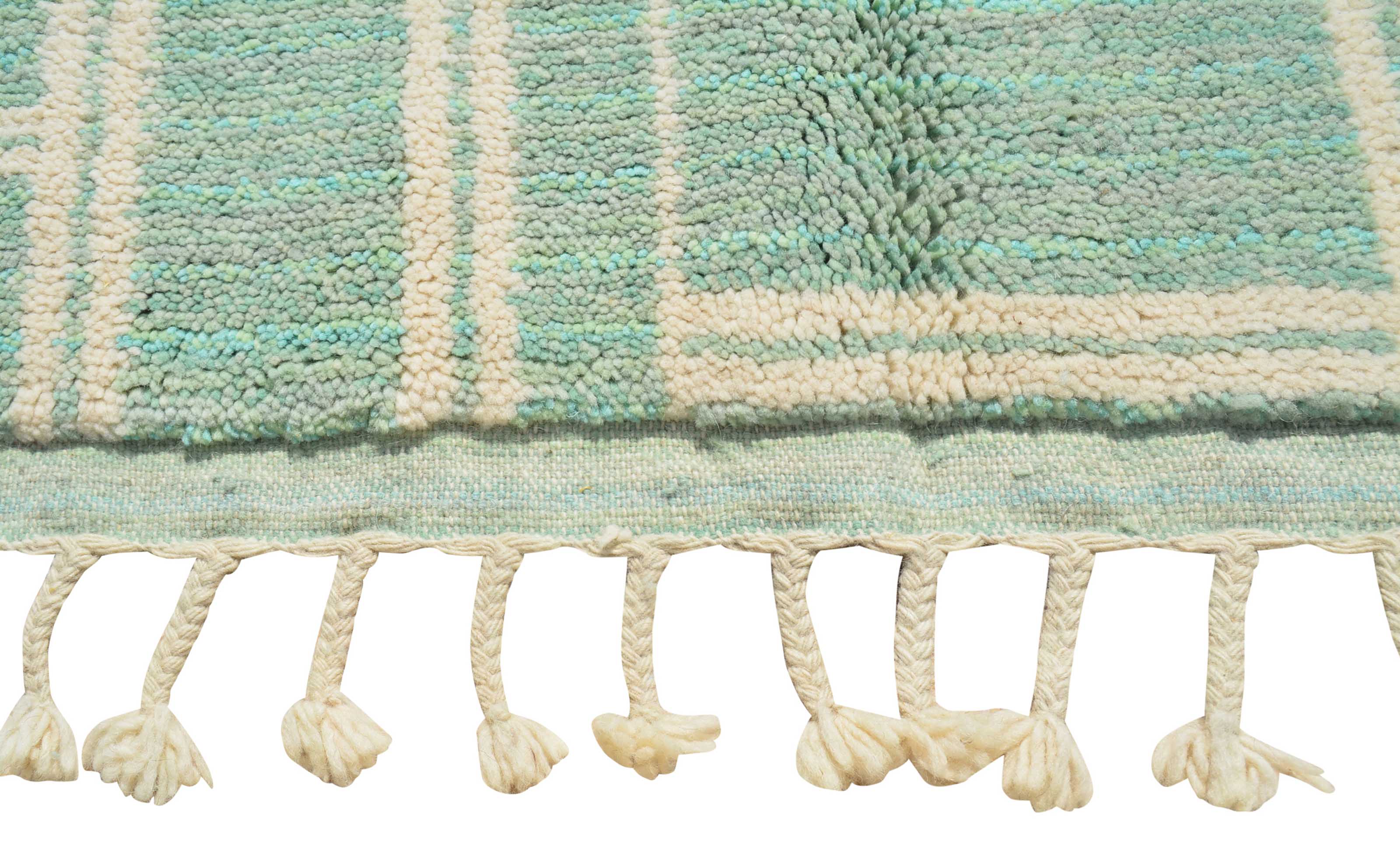 Mint Maze (5'0" x 8'0") - Geometric Moroccan Area Rug - Hand-Knotted Wool - Image 4