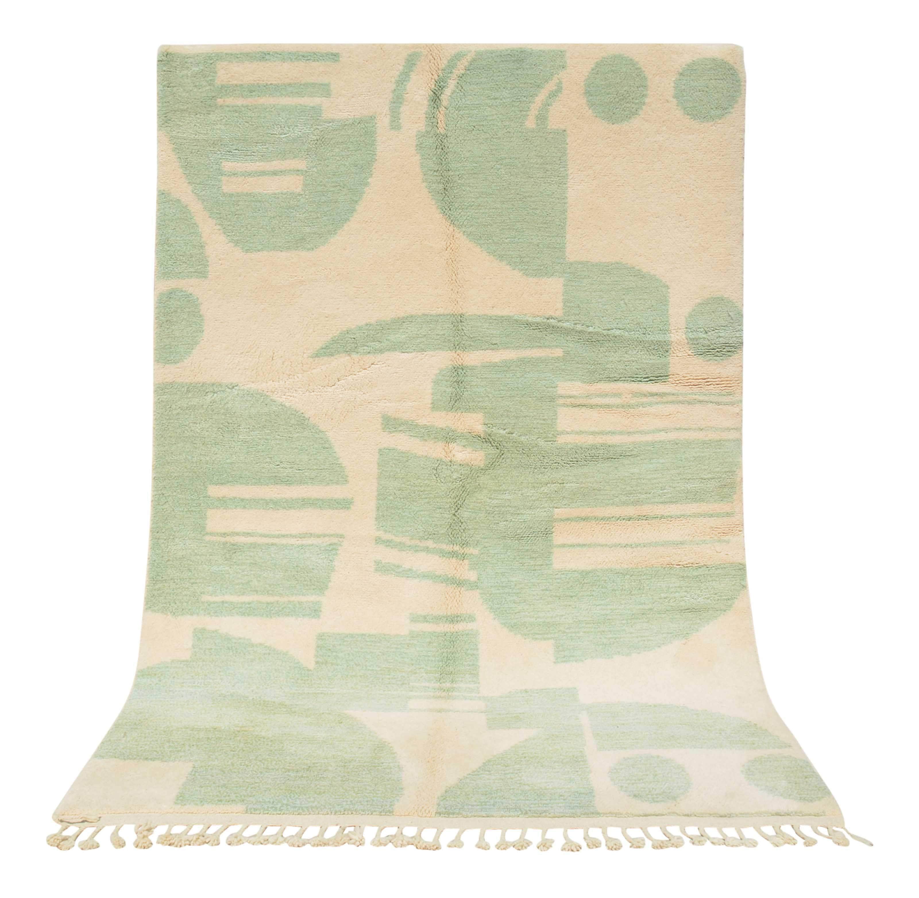 Mist (6'0" x 8'10") - Soft Abstract Moroccan Area Rug - Hand-Dyed Wool - Image 6