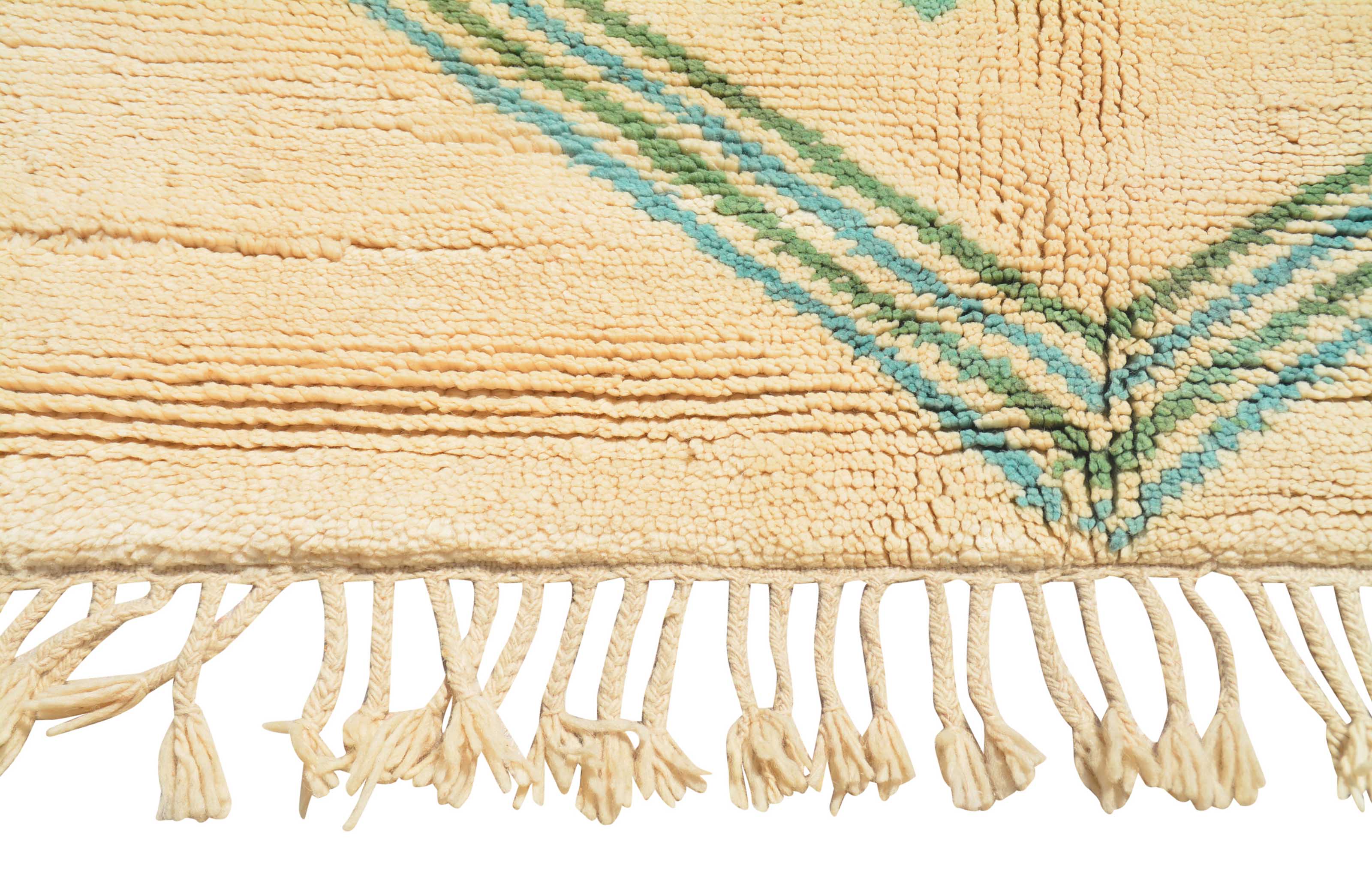 My Way (9'2" x 10'7") - Bold Teal Chevron Minimalist Moroccan Rug - Image 4