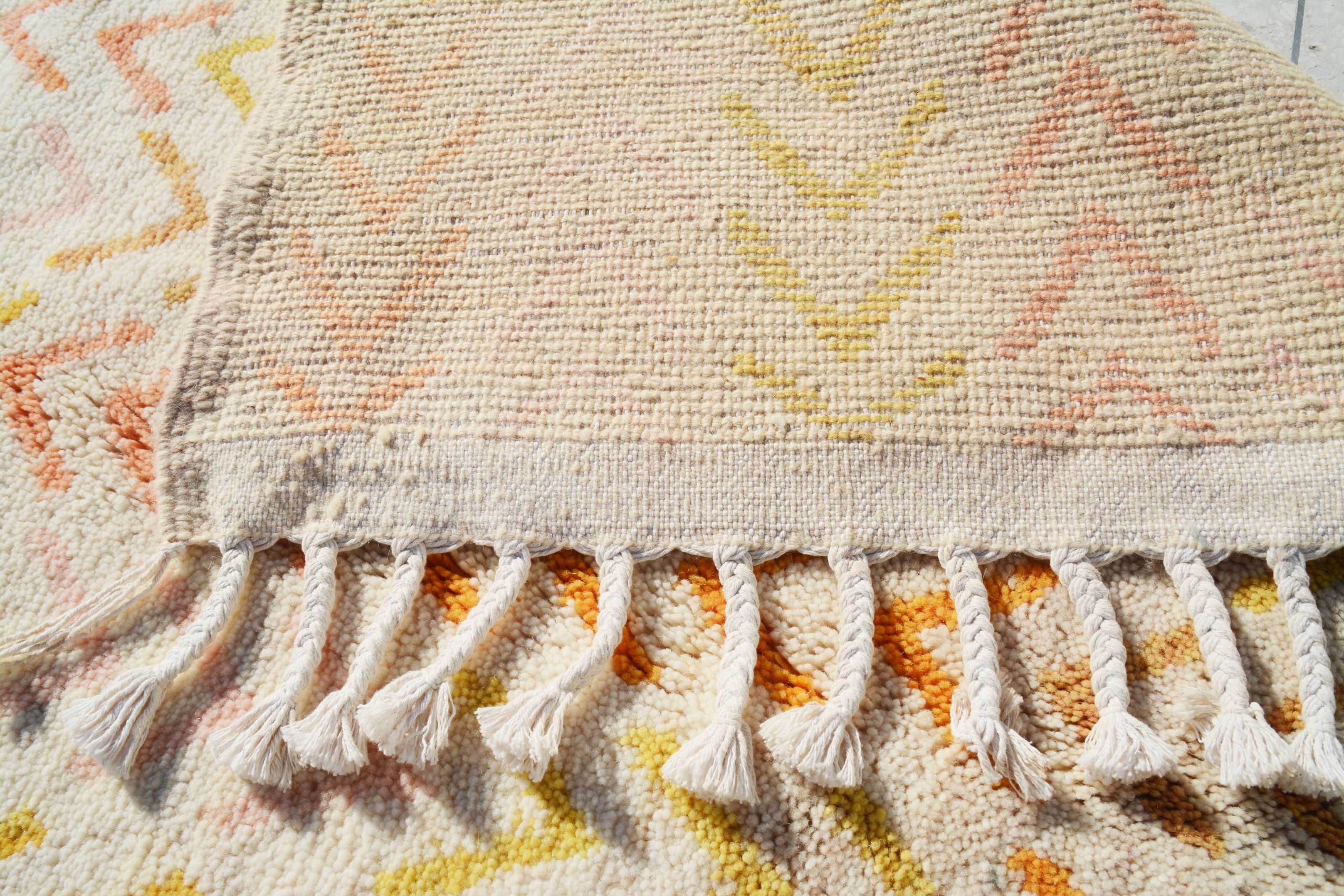 My Way (6'0" x 9'3") - Abstract Yellow & Orange Arrow Chevron Berber Rug - Image 4