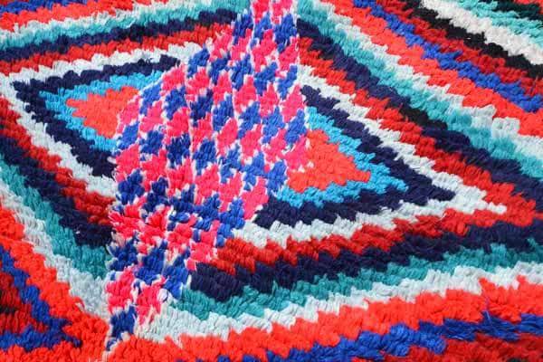 Neon Life (4'5" x 6'2") – Vintage Cotton Boucherouite Berber Rug - Image 2