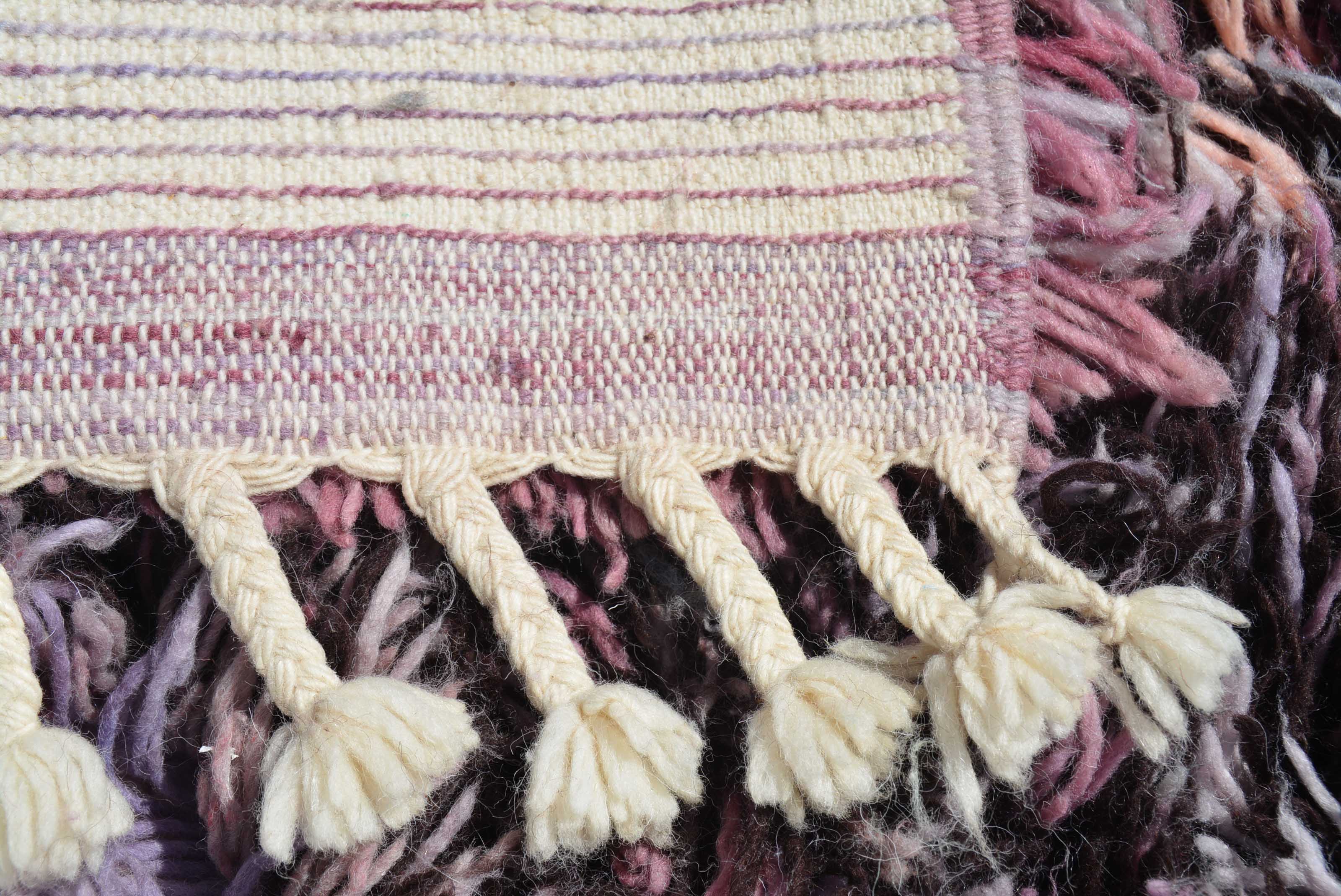 Nowhere to Go (5'2" x 8'2") - Abstract Purple & Black Ultra Shag Berber Rug - Image 4