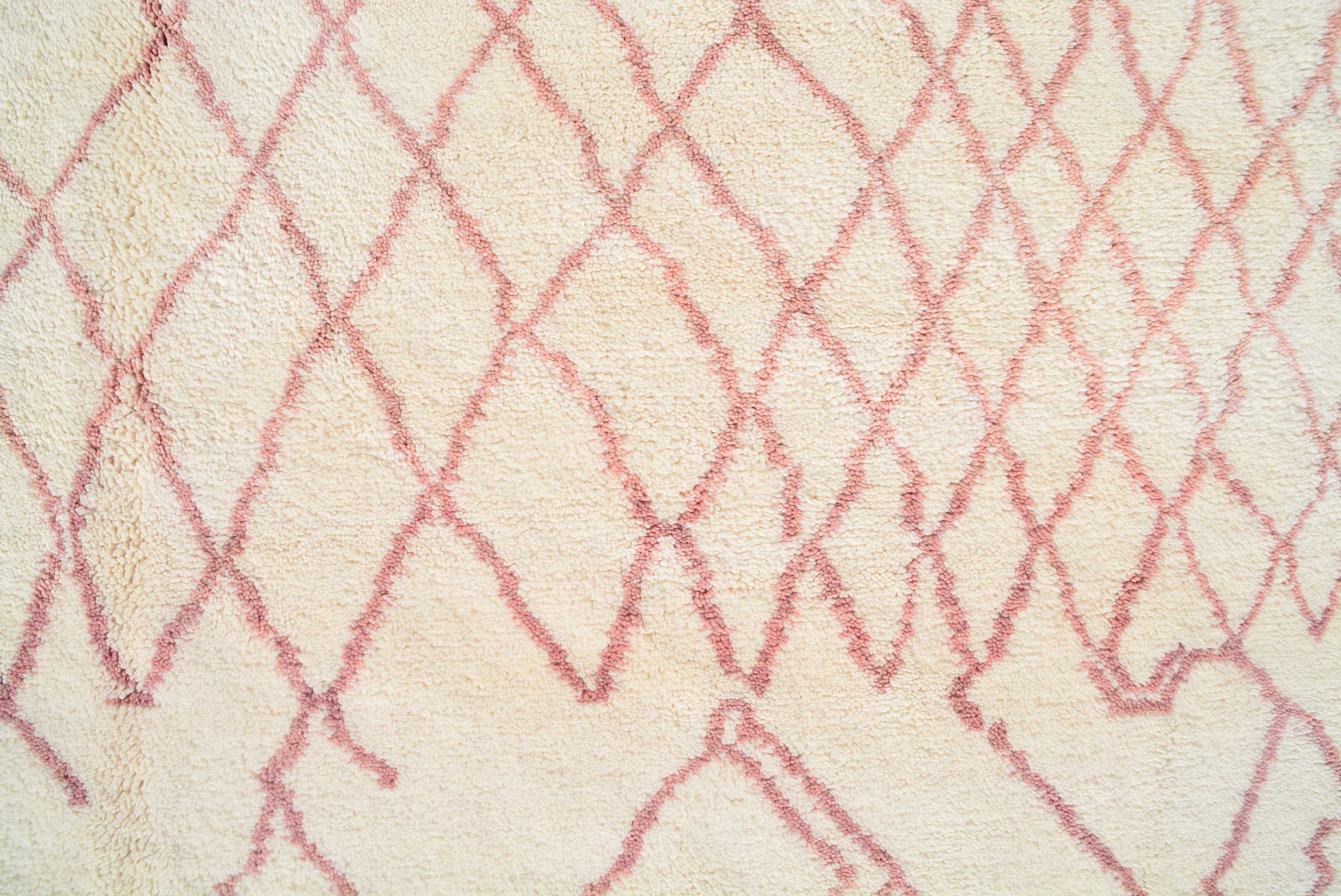 Rising Free (9'0" x 12'0") - Pink & Cream Architectural Split Azilal Rug - Image 2