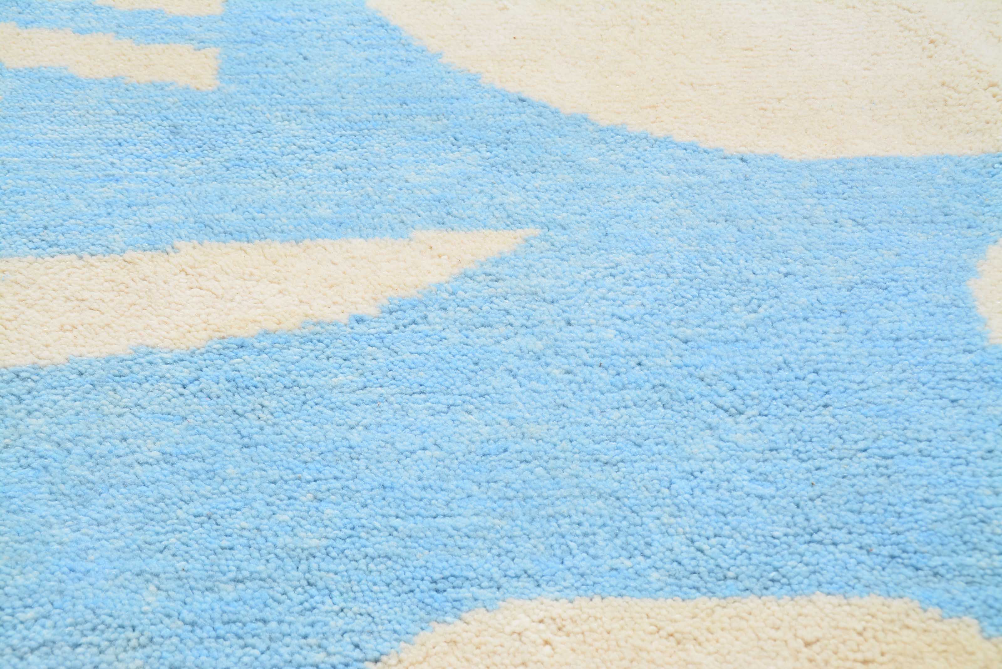 Summer Sky (6'0" x 8'10") - Abstract Coastal Moroccan Rug - Hand-Dyed Wool - Image 3
