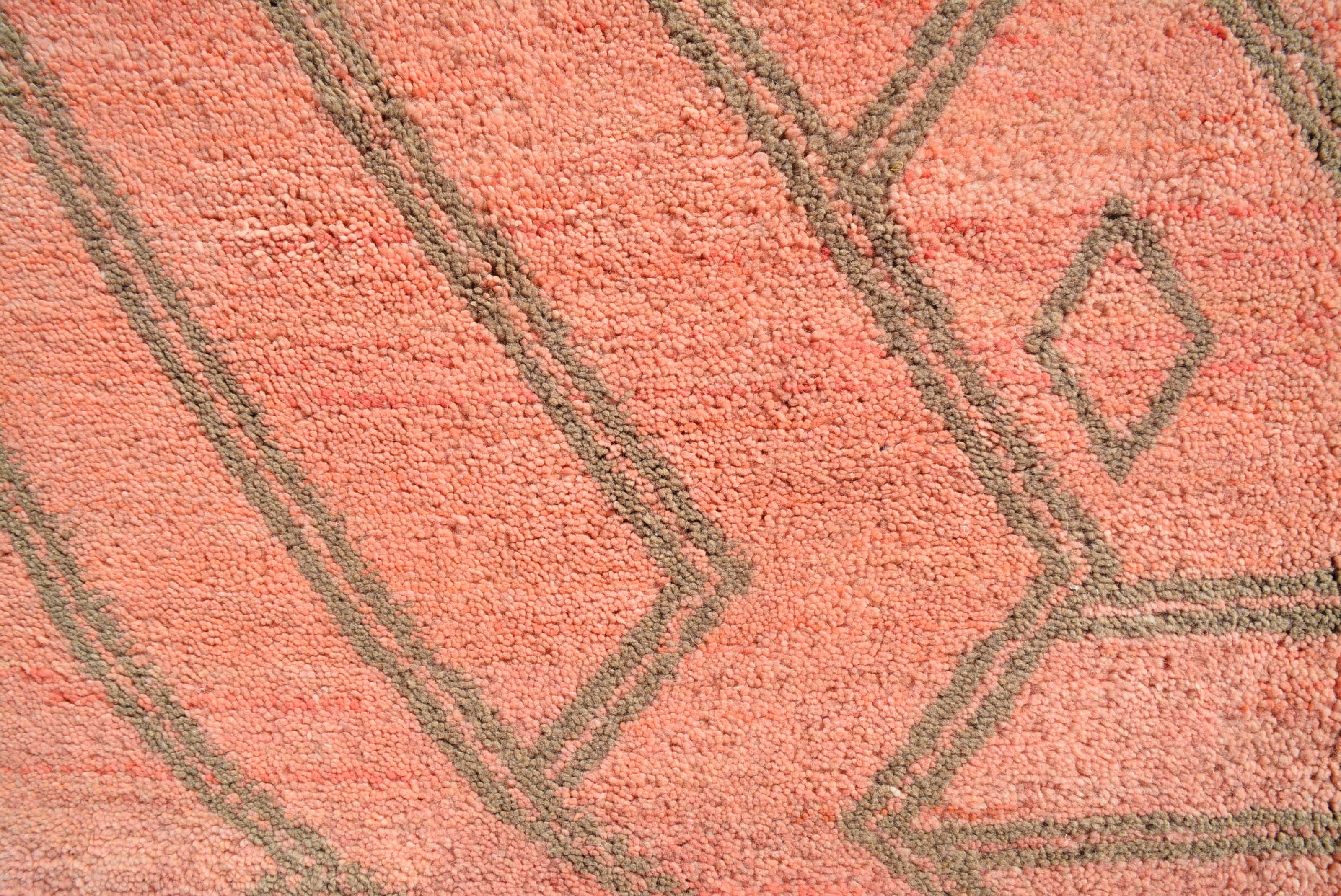 Unbound (7'10" x 10'4") - Salmon Pink & Grey Geometric Split Azilal Rug - Image 2