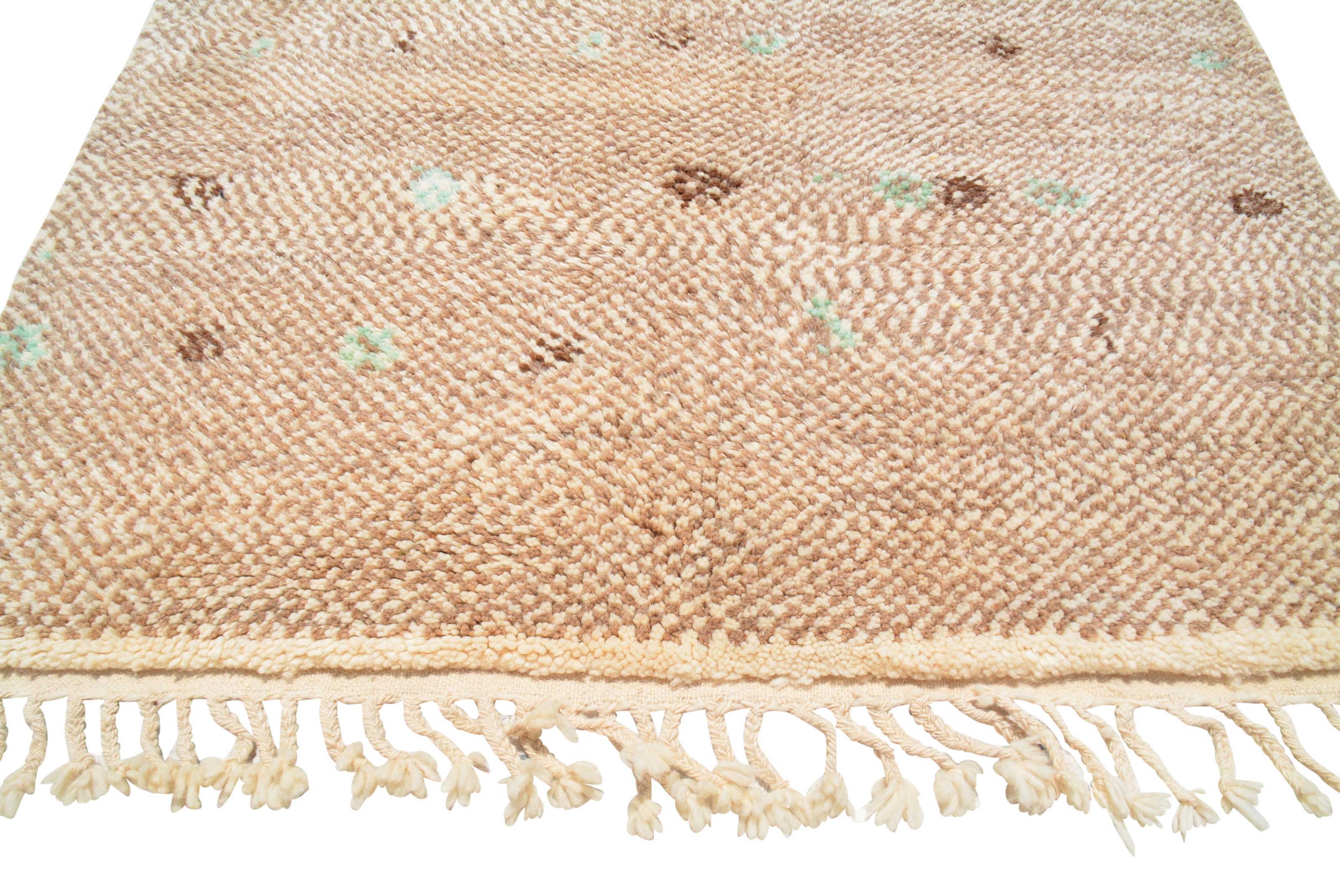 Yousra (4'3" x 6'2") - Earthy Blue & Brown Abstract Azilal Rug - Image 3